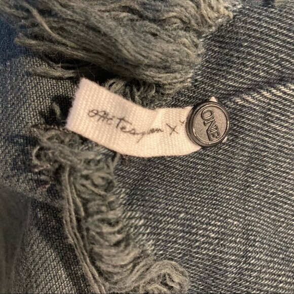ONE TEASPOON Sz  26 Distressed Button Fly Mini Jean Denim Skirt - Picture 9 of 15